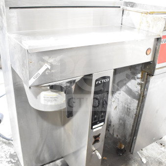 Fetco CBS-2052e commercial double coffee machine, stainless steel, countertop model, 120/208-240V, 1/3 phase.