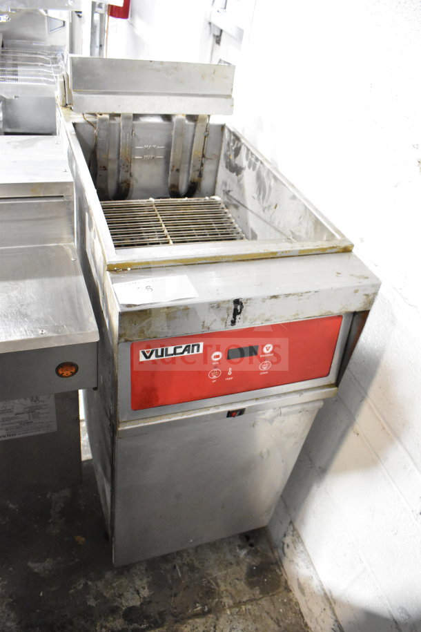 Vulcan 1ERD50 electric deep fat fryer, 480V, 3-phase, commercial floor style. Used condition with visible controls.