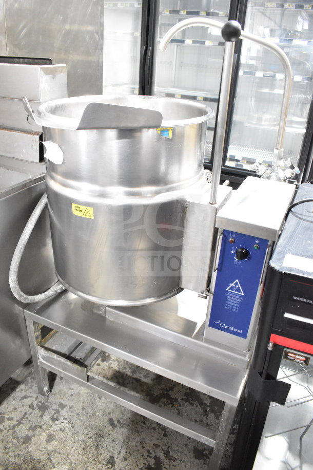 Cleveland KET-12-T 12 Gallon Electric Tabletop Kettle, stainless steel, 440-480V, tilt feature, excellent condition.