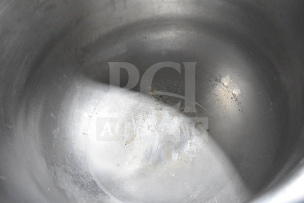 Cleveland KET-12-T 12-gallon steam-jacketed electric kettle interior; clean, minor wear, stainless steel finish.