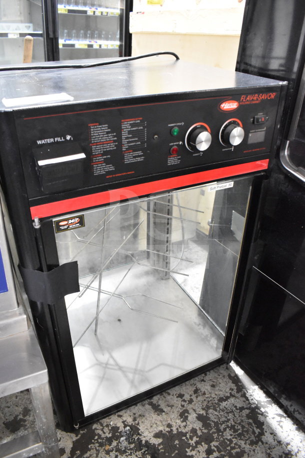 Hatco FSDT-1 Flav-R-Savor humidified hot food holding cabinet with 4-tier circle rack. 120V, 1 phase. Good condition.
