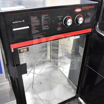 Hatco FSDT-1 Flav-R-Savor humidified hot food holding cabinet with 4-tier circle rack. 120V, 1 phase. Good condition.