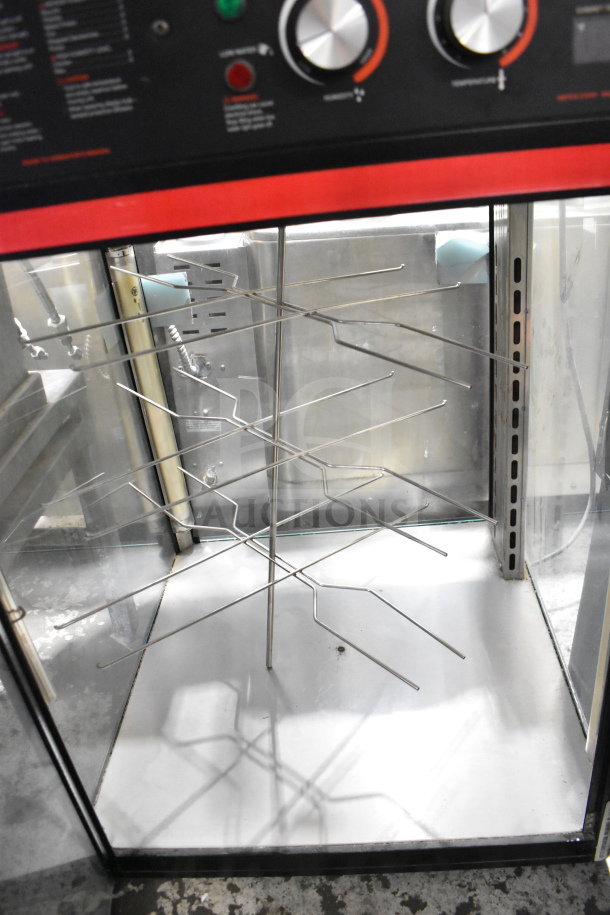 Hatco FSDT-1 Flav-R-Savor cabinet with 4-tier circle rack for hot food; 120V, 1-phase. Good condition with control panel.