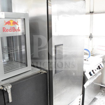 2022 True T-23F-HC commercial single door reach-in freezer, on casters, 115V, excellent condition, stainless steel finish.