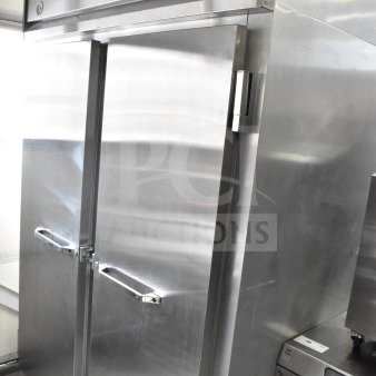 Continental 2R commercial 2-door reach-in cooler, stainless steel, 115 volts, 1 phase. Clean, well-maintained.