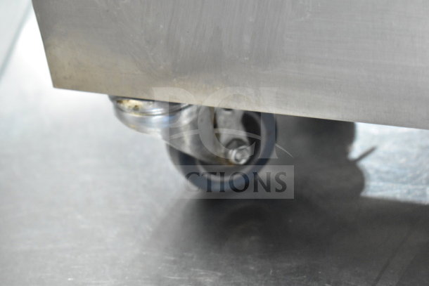 2025 Jun-Air 86R-3MN1-DSBHH nitrogen generator on stainless steel commercial casters, detail view.
