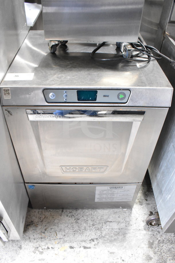 2017 Hobart LXER commercial dishwasher, undercounter model, stainless steel, 120/208-240V, 1 phase, gently used condition.