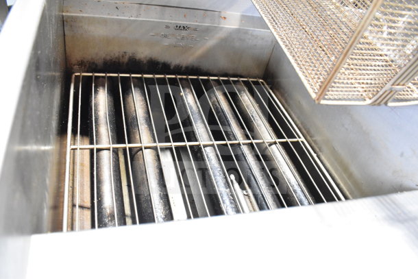 2018 Pitco Frialator 65C deep fat fryer, 65 lb capacity, natural gas, floor style, on casters, 150,000 BTU, clean condition.