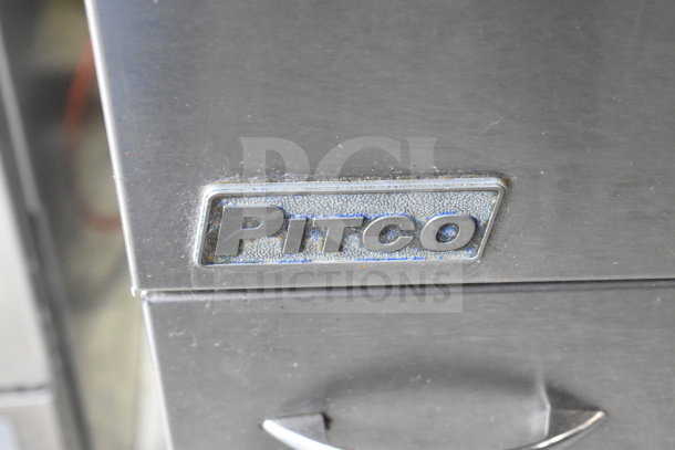 2018 Pitco Frialator 65C deep fryer, natural gas, 65 lb capacity, 150,000 BTU, commercial casters, Pitco logo visible.