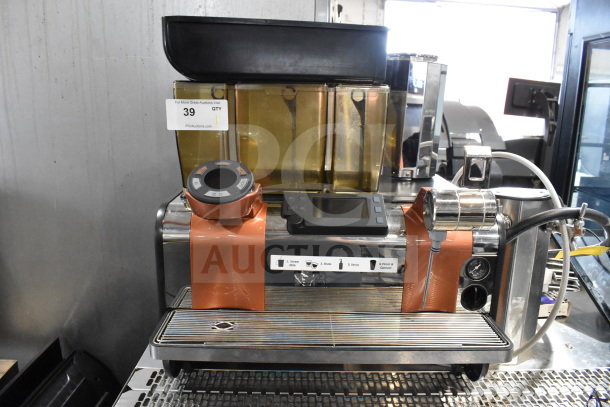 Thermoplan Mastrena M2-CS stainless steel espresso machine with LCD display, hoppers, steam wand; 208V, 1 phase.