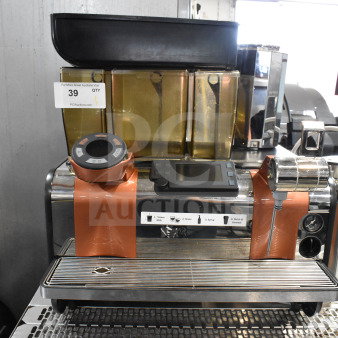 Thermoplan Mastrena M2-CS stainless steel espresso machine with LCD display, hoppers, steam wand; 208V, 1 phase.