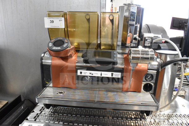 Thermoplan Mastrena M2-CS espresso machine, stainless steel, super automatic, LCD display, hoppers, steam wand, 208V.