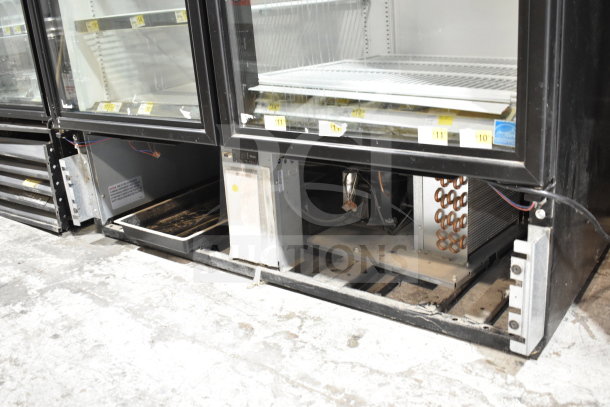 2019 True GDM-49-HC Commercial 2 Door Reach In Cooler, tested and working, shown with open doors and interior view.