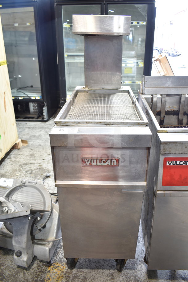 Marshall Air Systems AP8D commercial electric dumping station with casters, 120V, 1 phase, used, with visible Vulcan branding.