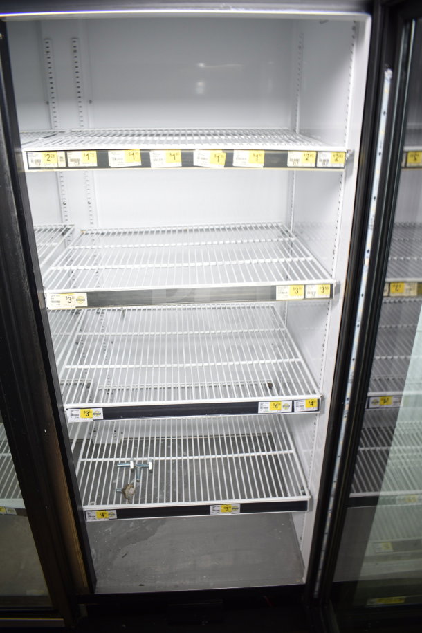 2016 True GDM-72-HC 3-door cooler, tested, working, adjustable shelves, 115V, 1-phase, clean interior.