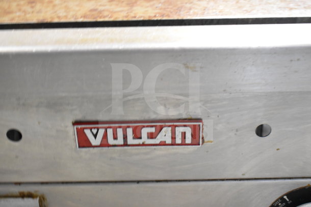 Vulcan Commercial Countertop Gas Griddle, visible logo, stainless exterior, used condition.