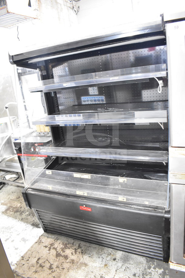 McCray SC-0030E-4-LS-B Grab N Go Merchandiser Display Case, 115V, black, open shelves, excellent condition.