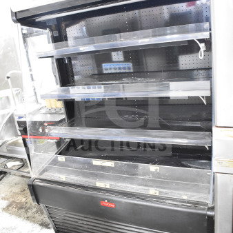 McCray SC-0030E-4-LS-B Grab N Go Merchandiser Display Case, 115V, black, open shelves, excellent condition.