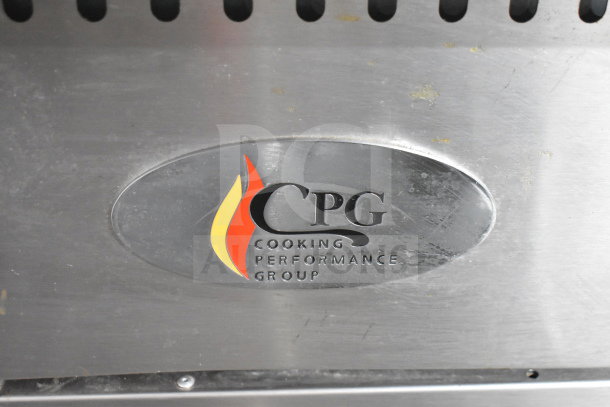 2022 Cooking Performance Group 351FFOP50N commercial gas fryer, 120,000 BTU. Features CPG logo; natural gas power.