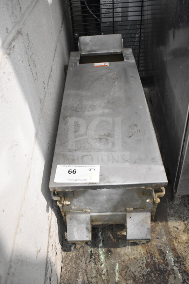 ME50 Commercial Portable Oil Filter, 120V, 1 Phase. Stainless steel body, visible auction tag with lot number 66.