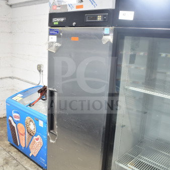 Turbo Air M3F24-1-N commercial single door reach-in freezer, 115 volts, 1 phase, stainless steel, visible dings, operational condition.