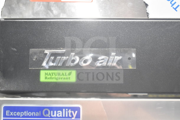 Turbo Air M3F24-1-N Commercial Freezer, single door, 115V, tag shows "Natural Refrigerant" and "Exceptional Quality."