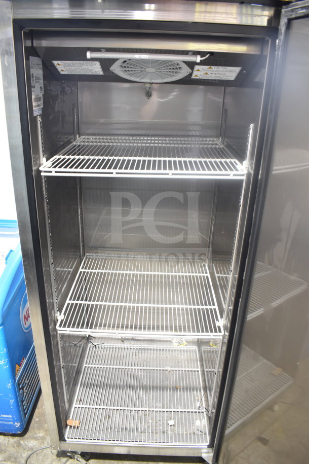 Turbo Air M3F24-1-N commercial single door reach-in freezer, 115 volts, 1 phase, features stainless steel design and adjustable shelves.