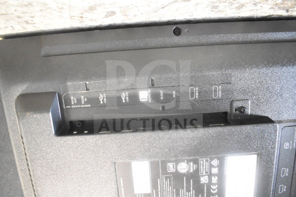 Four televisions including RCA and Philips brands, view of input panel with HDMI, USB ports, and labels. Buyer must pick up.