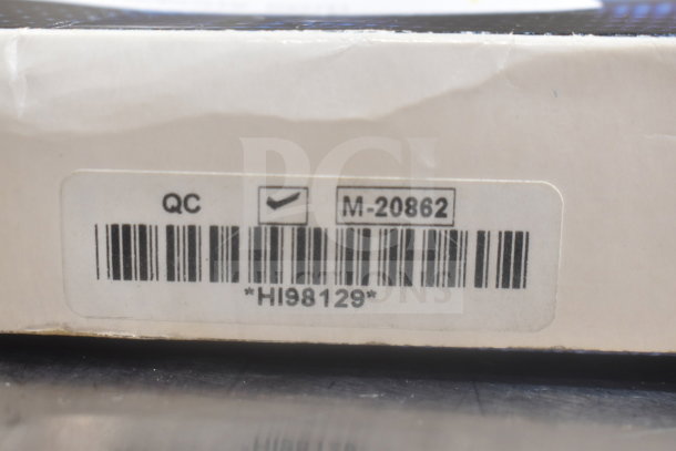 Hanna Instruments pH/EC/TDS Waterproof Meter box with QC check, barcode, and model number HI98129.