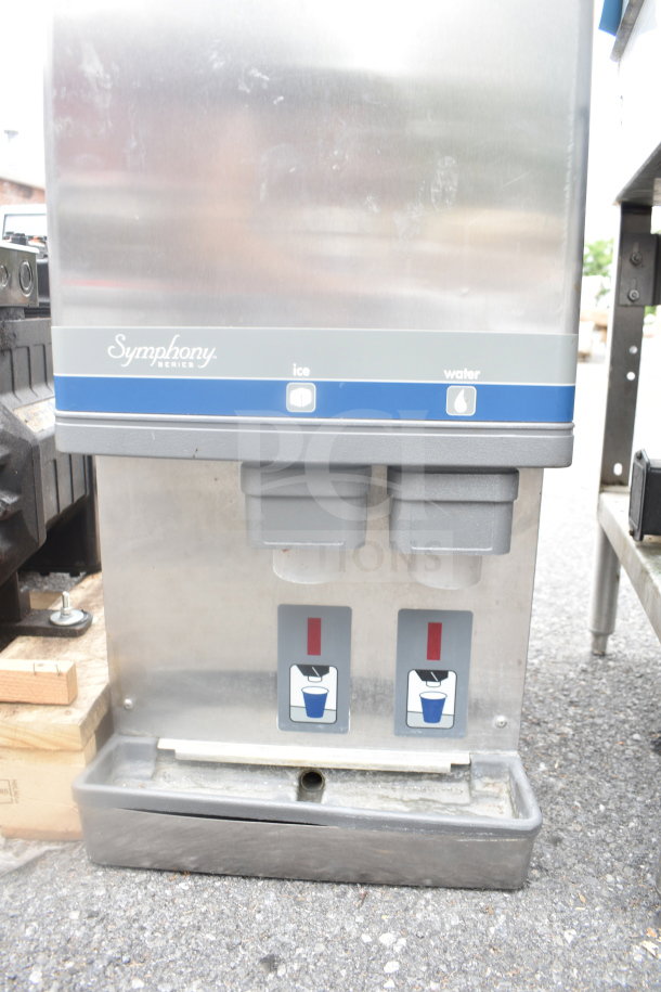 Follett 12CI400A commercial countertop ice and water dispenser, 115V, 1 phase. Stainless steel, dual spouts, Symphony Series.