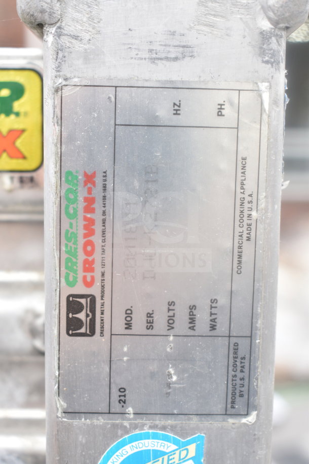 CresCor 2001841 Commercial Pan Transport Rack, visible model label, on commercial casters, made in the USA.