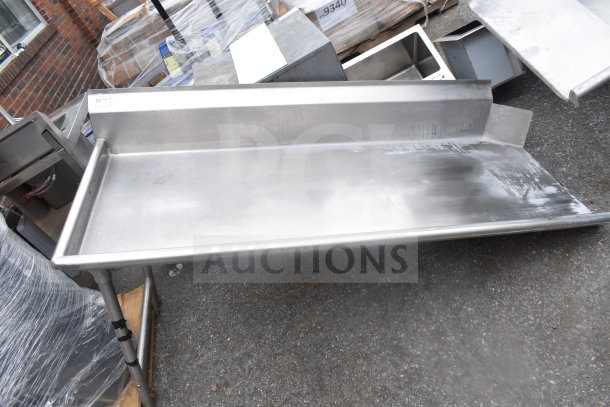 Stainless steel Clean Side Left Side Dishwasher Table, sturdy construction, good condition, slight surface marks visible.