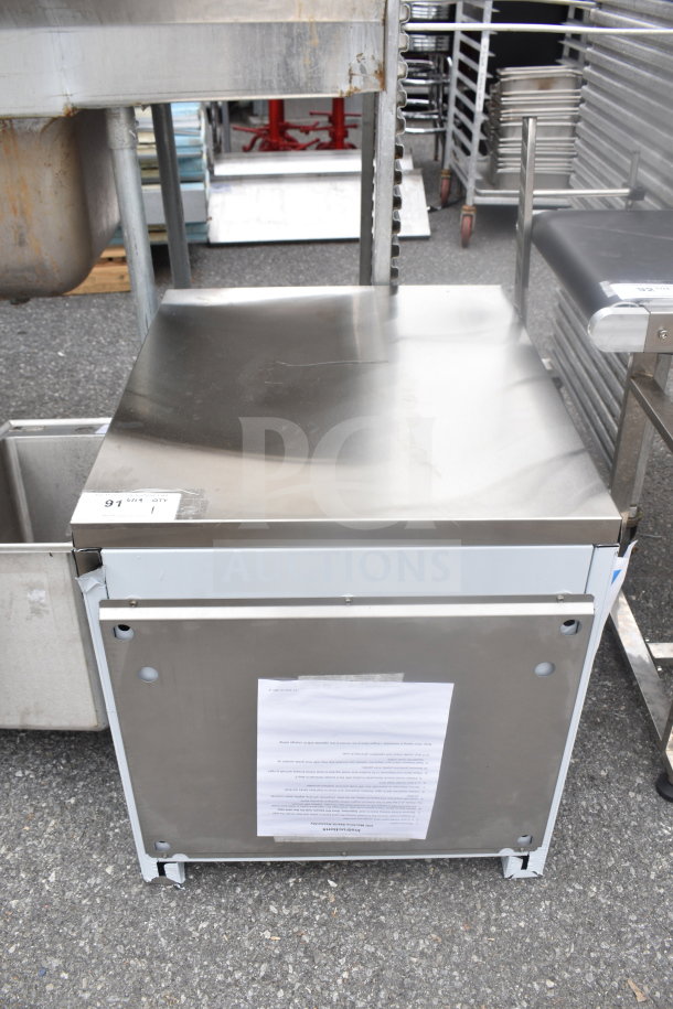 Scotsman HST21B-A stainless steel ice and water dispenser stand, 21.5" x 23.75", new scratch and dent condition.