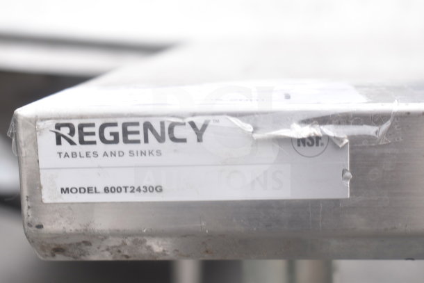 Regency Table with Under Shelf, Model 600T2430G, featuring a durable stainless steel surface and NSF certification.