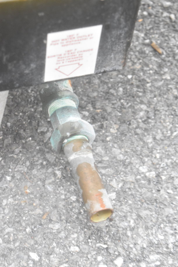 Hatco Commercial Hot Water Booster Heater, 480V, 3 Phase, image shows outlet connection and label details.