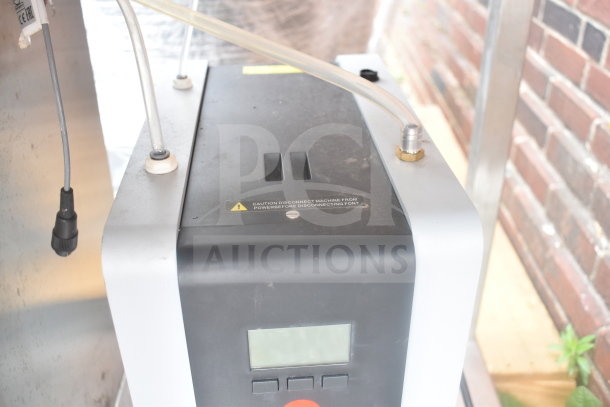 Table with sink bay and Marco 10018805BX beverage system, featuring control panel and attached tubing, good condition.