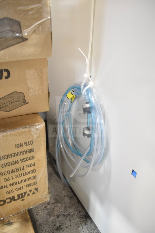 Noble 495LTUC24 undercounter dishwasher, brand new, scratch and dent. Includes packaging and coiled tubing. 120V, 1 Phase.