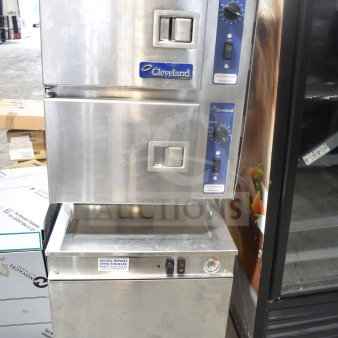 Cleveland 24CEM24 Commercial Floor Style Electric Powered 2 Deck Convection Steam Cabinet. 440/480 Volts, 3 Phase.