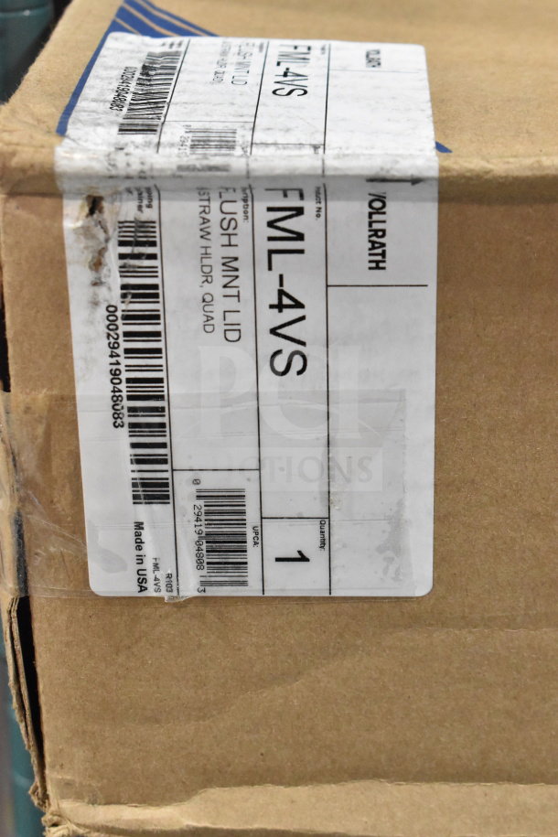 BRAND NEW FML-4VS Black Thermoplastic 4-Slot Lid Holder with Straw Slot. Box shows minor wear. Made in USA.