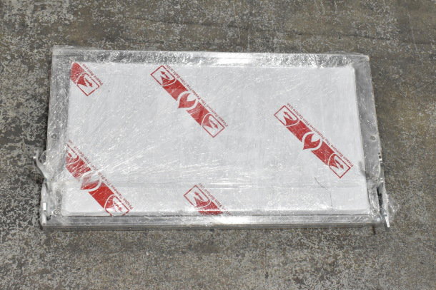 Cooking Performance Group CPG 35128059005 Oven Door, new in packaging. Clear protective film with red logos visible.