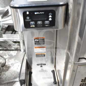 2019 Bunn ICB SH Automatic Coffee Brewer, stainless steel, 120/208V, 1 Phase, for Soft Heat Thermal Servers, control panel visible.