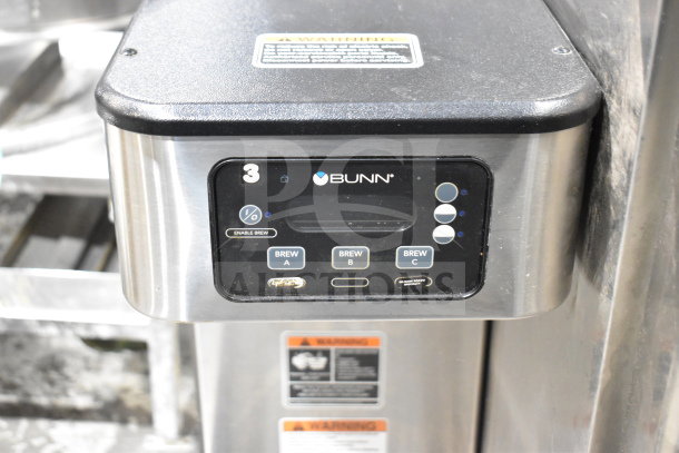 2019 Bunn ICB SH Automatic Coffee Brewer for Soft Heat Thermal Servers, 120/208V, 1 Phase. Front control panel view with branding.