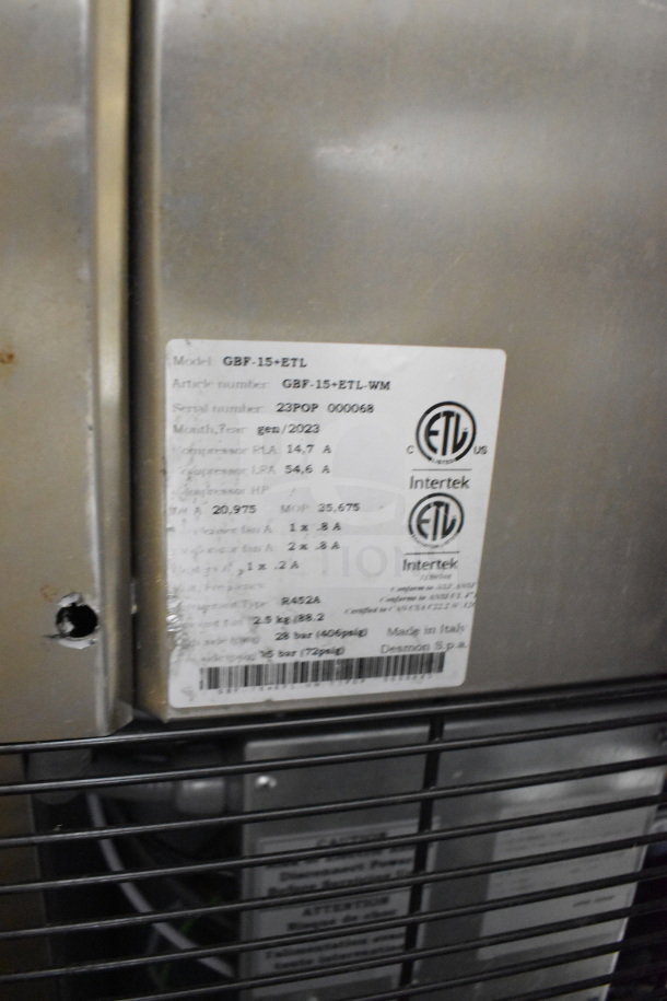 2023 Desmon GBF-15+ETL Stainless Steel Blast Chiller, 4 probes, commercial casters, 220V, 3 Phase, ETL certified.