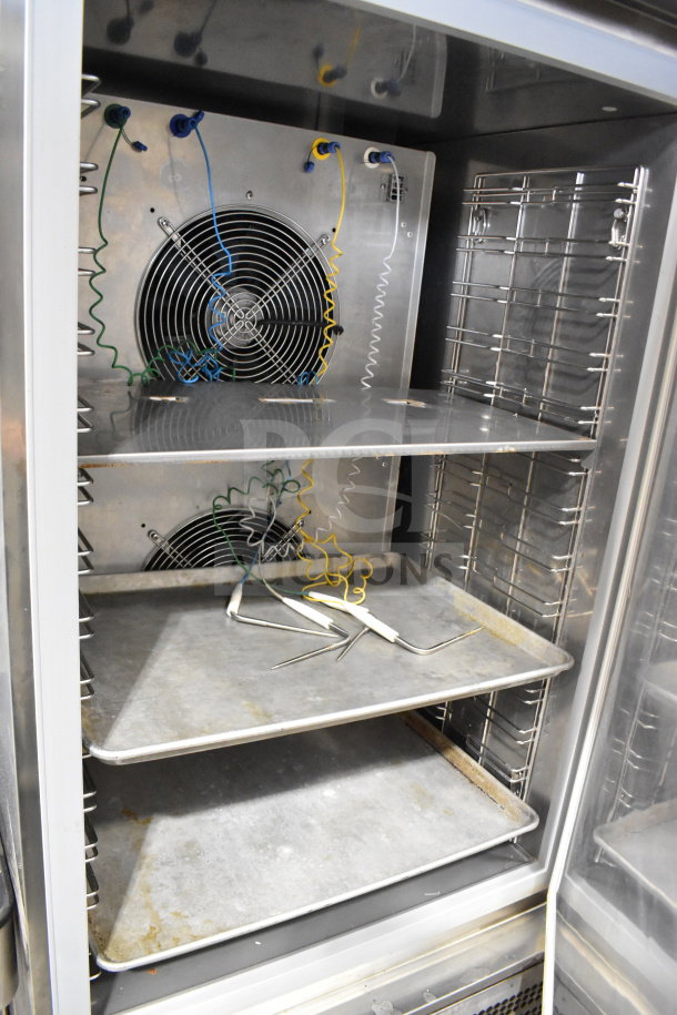 2023 Desmon GBF-15+ETL stainless steel blast chiller with 4 probes, commercial casters, and adjustable shelving.