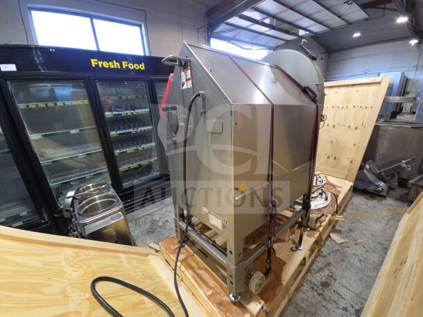 2020 Treif Puma 700 EB meat slicer on casters, stainless steel, 220V, 3-phase; used, good condition.