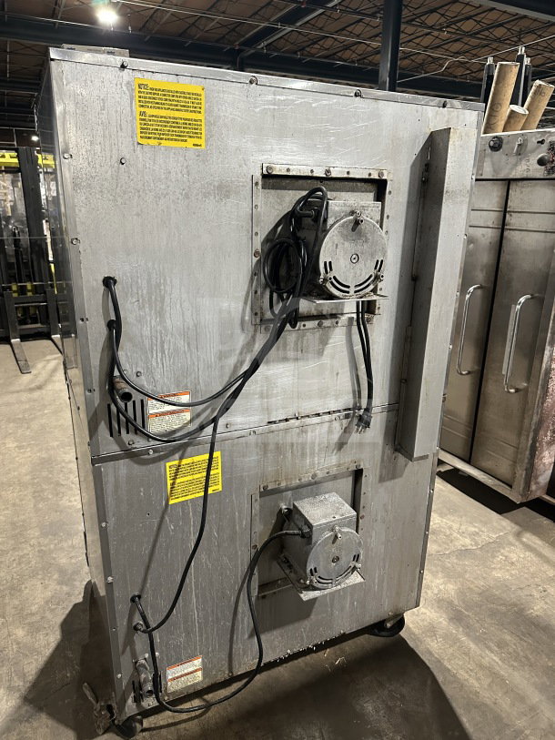 Vulcan VC4GD-11D150K commercial double-stacked convection oven, stainless steel, gas-powered, on casters, Energy Star certified.