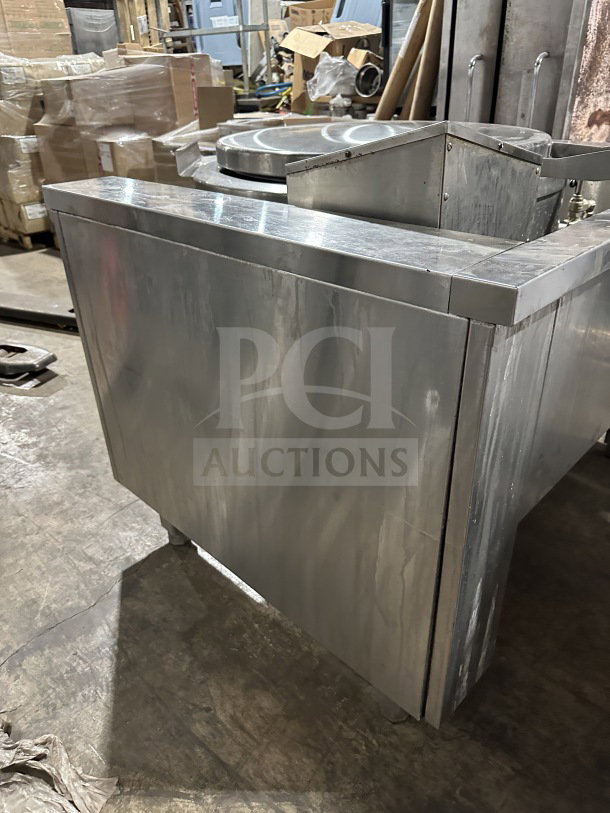 Electrolux ProThermetic tilting boiling pan, model CKU5HOEOOOO, stainless steel, gas-powered, commercial-grade, on legs.
