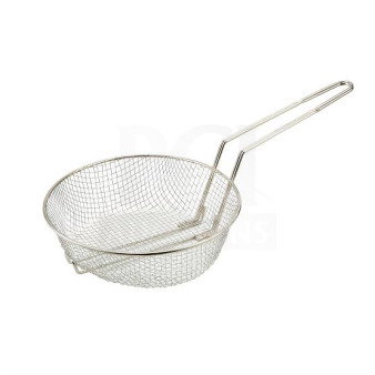 Winco 10'' heavy-duty medium-mesh fry basket, model FB10M. Brand new, commercial-grade with a sturdy handle.