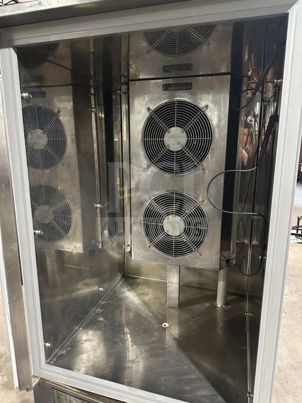 Amercian Panel Hurri Blast Chiller & Freezer, Model AP12BCF1103, stainless steel, solid door, on legs, good condition.