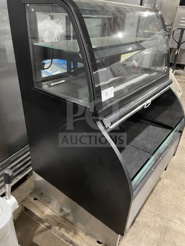 Structural Concepts Harmony Series 39" refrigerated merchandiser, model HMBC3, stainless steel and black, dual service, SN: 436544.